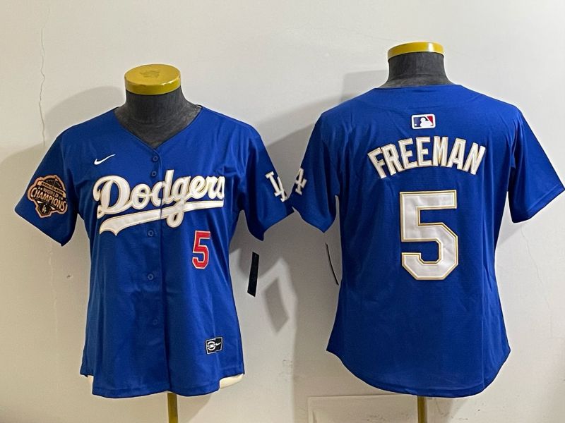 Women 2026 Los Angeles Dodgers #5 Freeman Blue Game Nike MLB Jersey 003